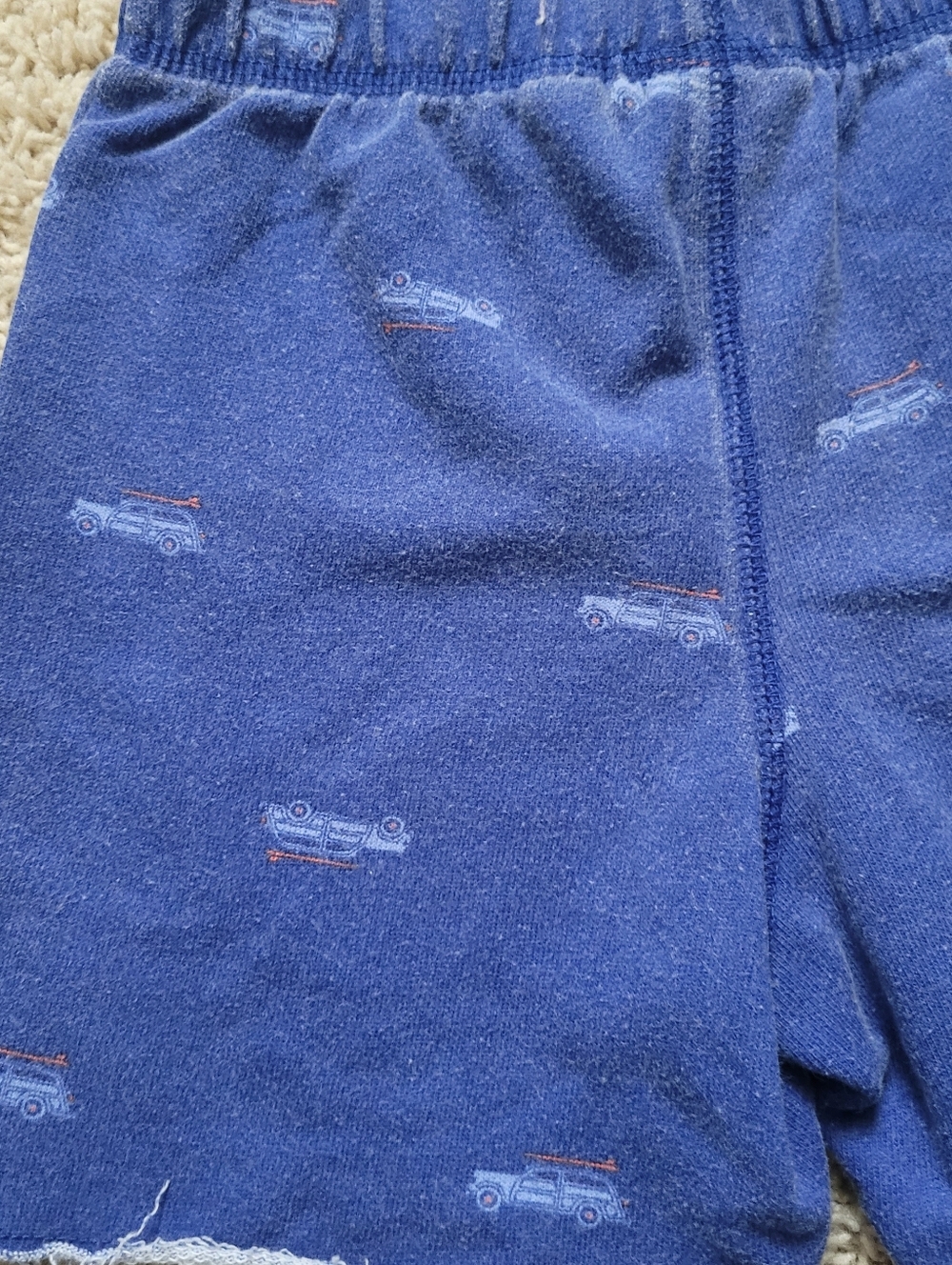 The Childrens Place 3T Retro Beach Bum Raw Hem Pull On Summer Shorts Blue Car - Picture 4 of 7